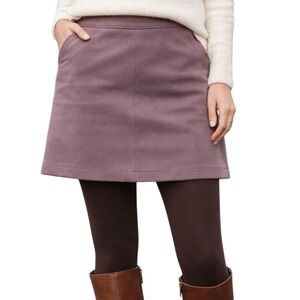 Loft Faux Suede Brown Lined Mini Skirt Size 18 GUC